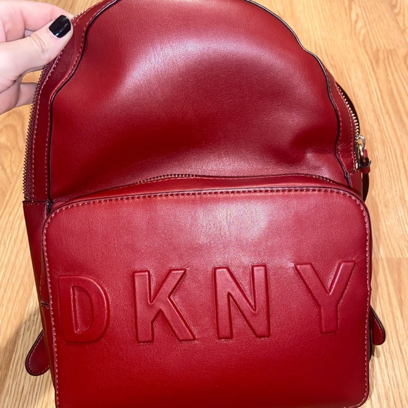 dkny red backpack